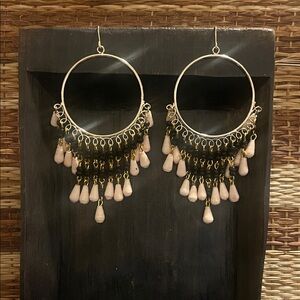 Elegant Gold and Black Dangle Earrings
